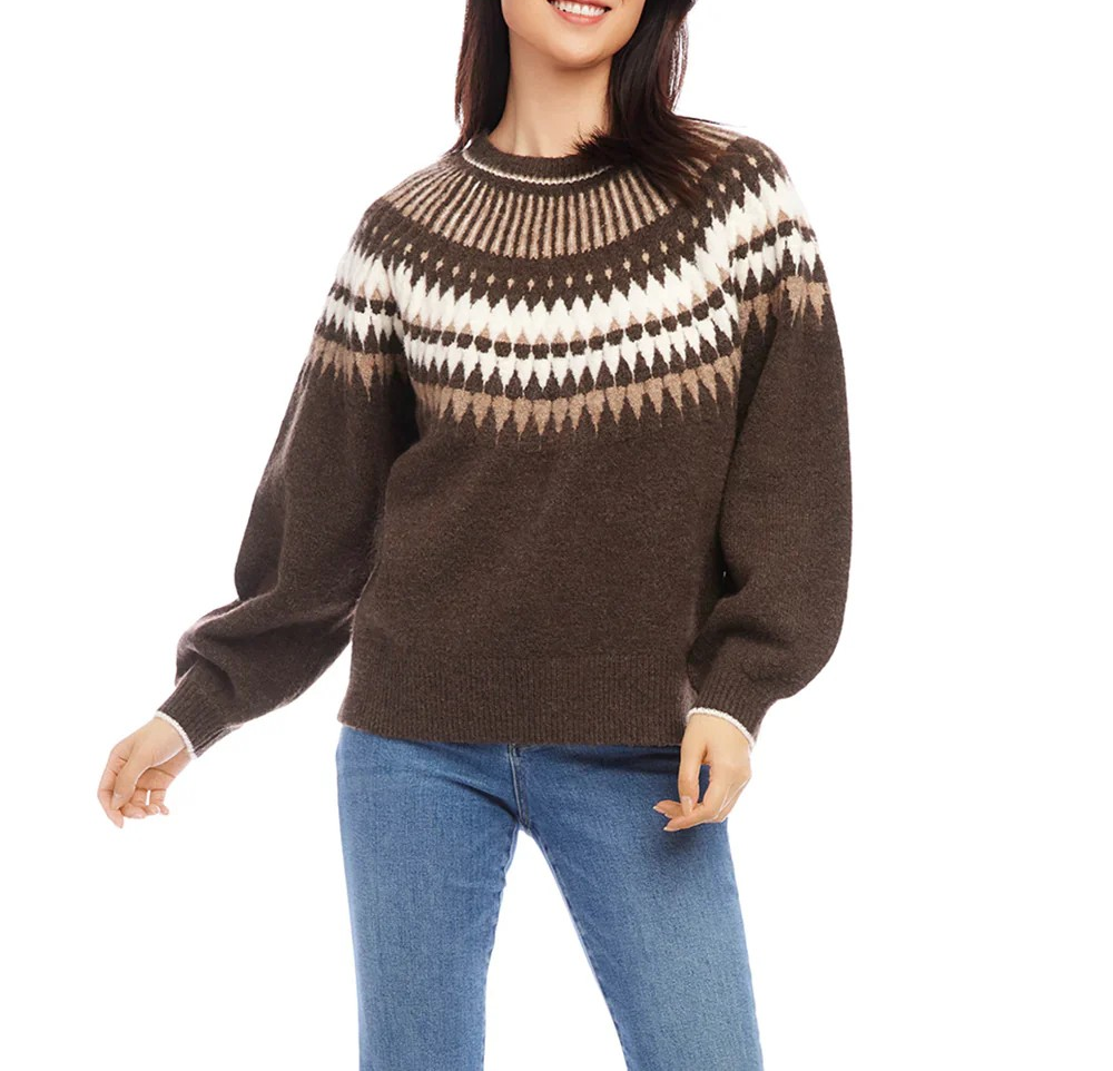 Karen Kane Jacquard Sweater MSRP $138