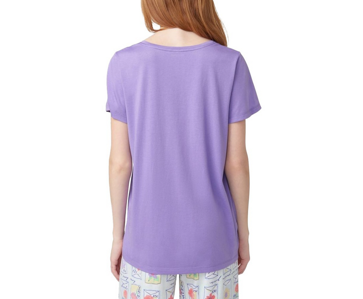 Hue Solid Short-Sleeve Scoop-Neck Sleepwear Top MSRP $38