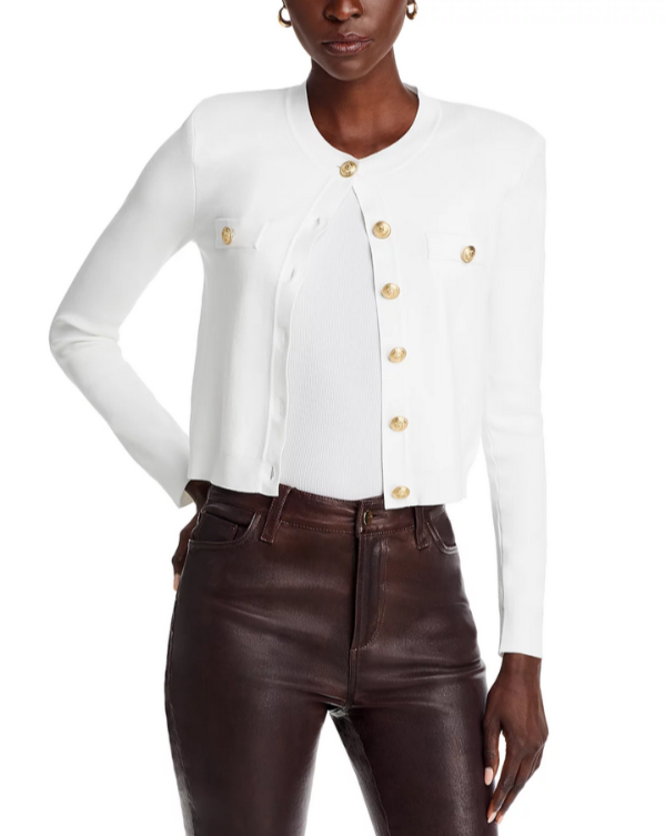 L'AGENCE Toulouse Crewneck Cardigan MSRP $475