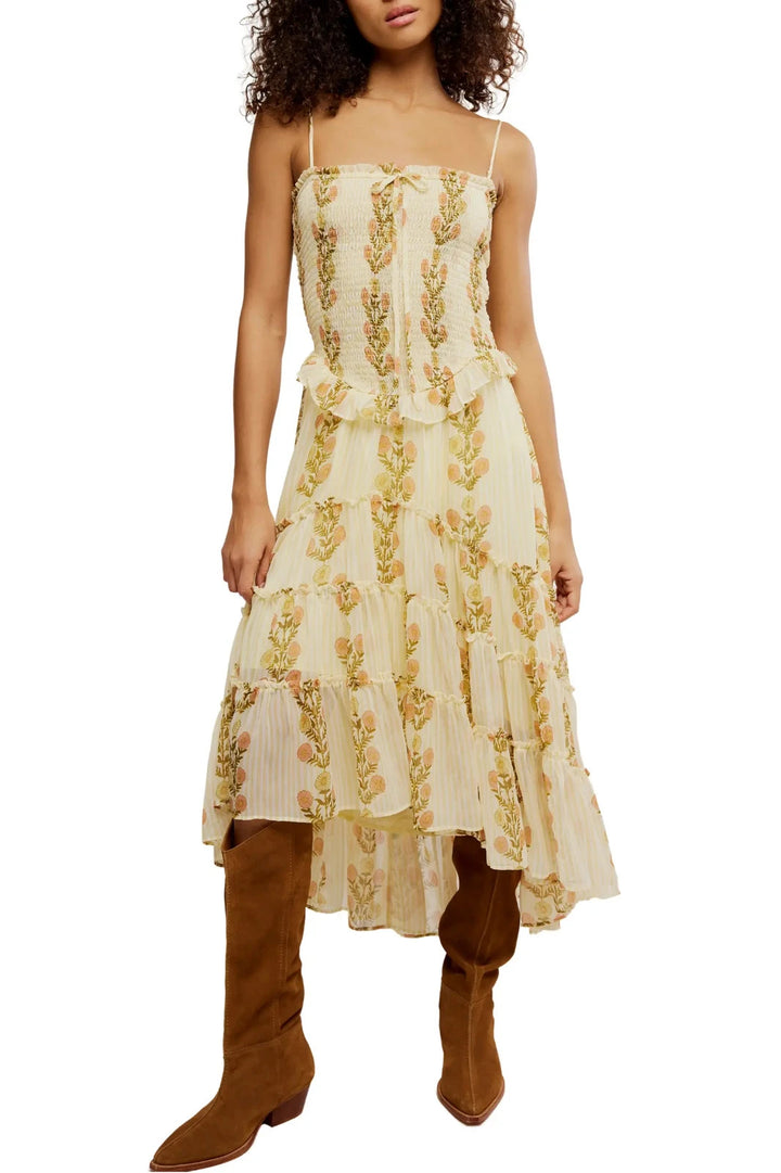 Free People Alejandra Floral Midi Dress MSRP $168