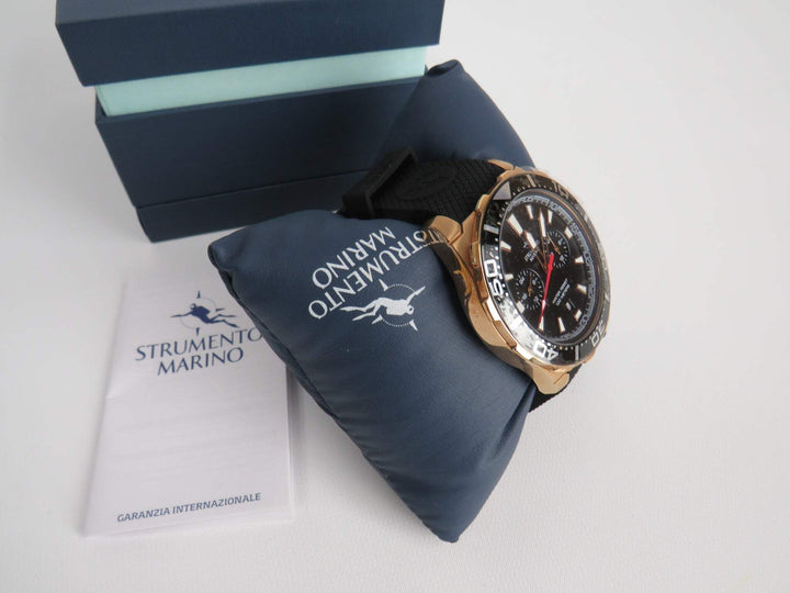 Strumento Marino Men's Skipper  Black Silicone Strap Watch 44mm WH 482