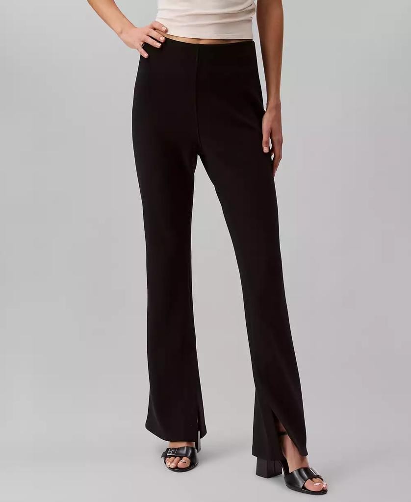 Calvin Klein Women's Tailored Knit Pull-On Flare Leg Pants MSRP $129