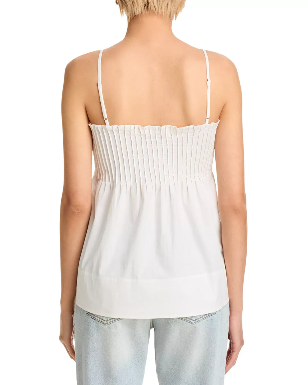 Wayf Asalia Poplin Pleated Top MSRP $78