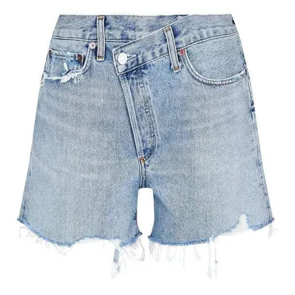 AGOLDE Asymmetrical Denim Shorts MSRP $193