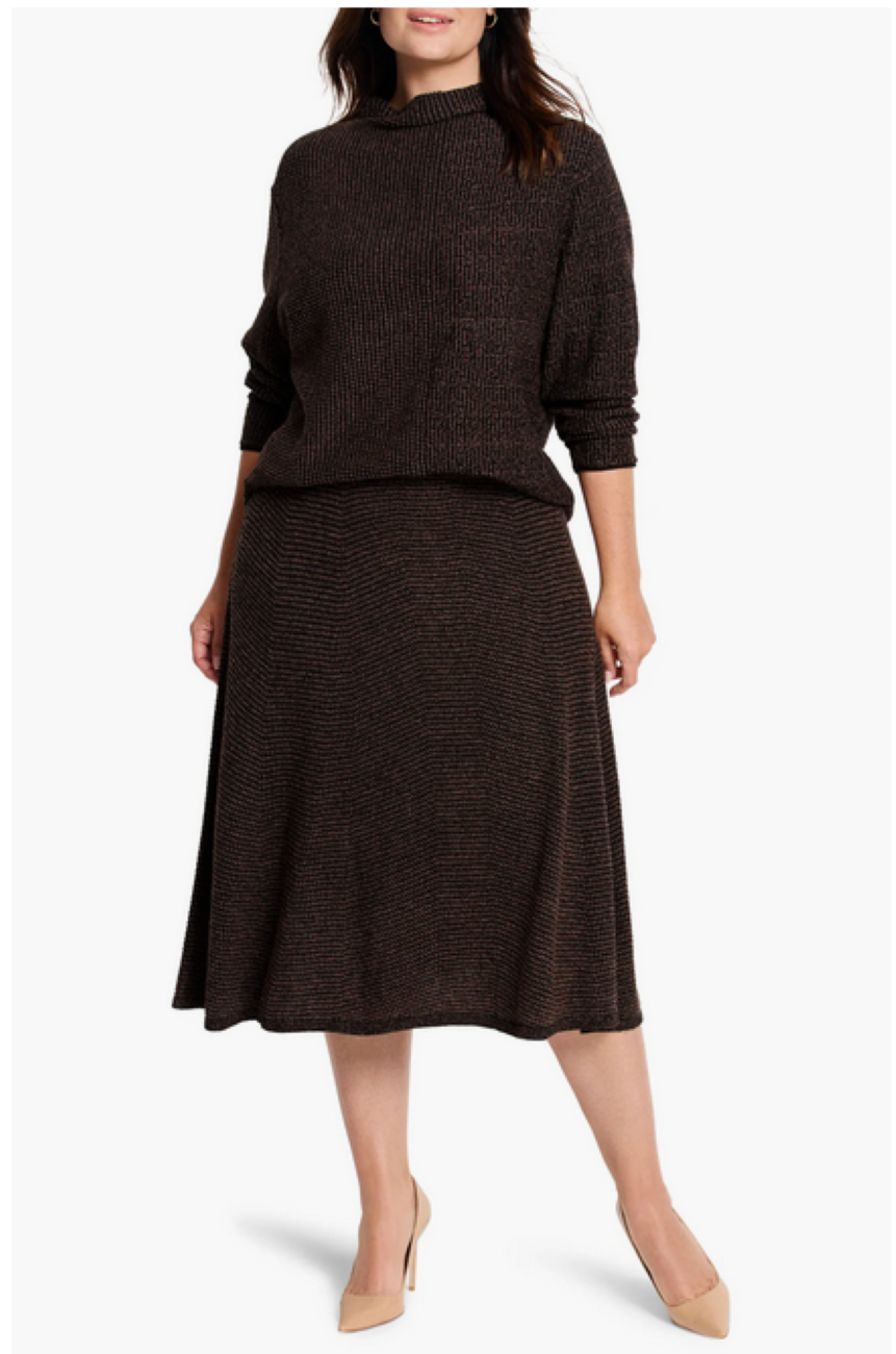 NIC+ZOE Plus Size Pixel Knit Skirt MSRP $158