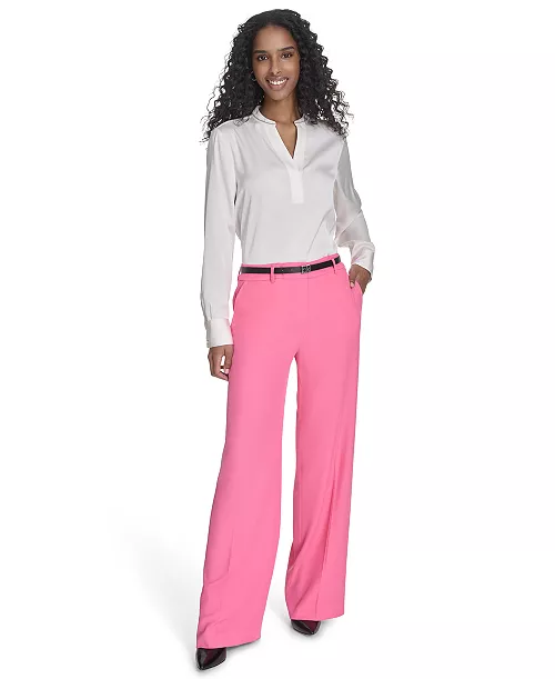 Calvin Klein Women's Wide-Leg Belted pants MSRP $119