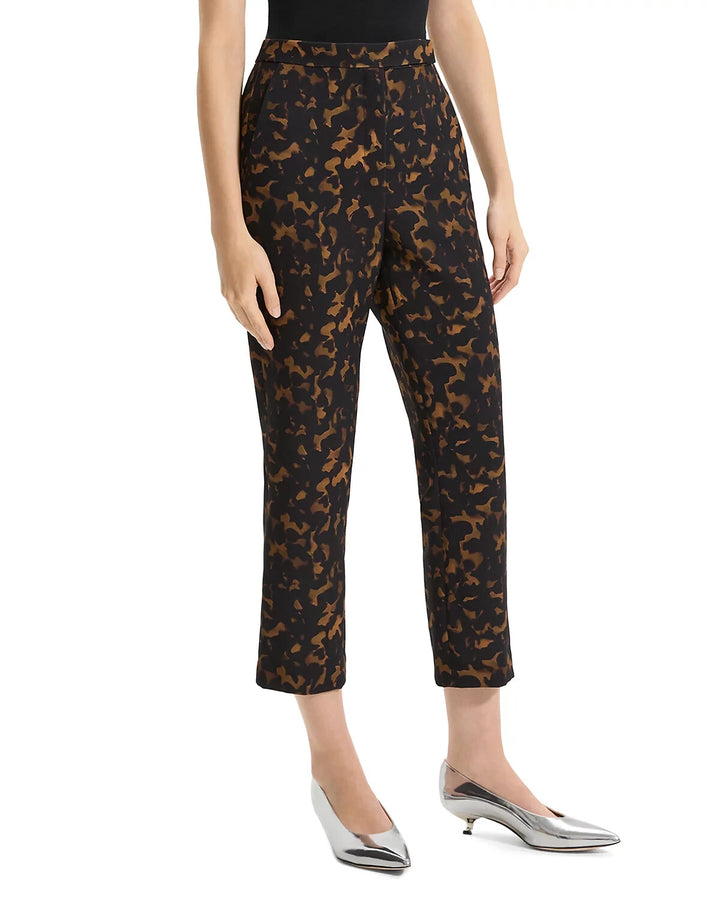 Theory Tortoiseshell Cropped Slim Pants MSRP $325