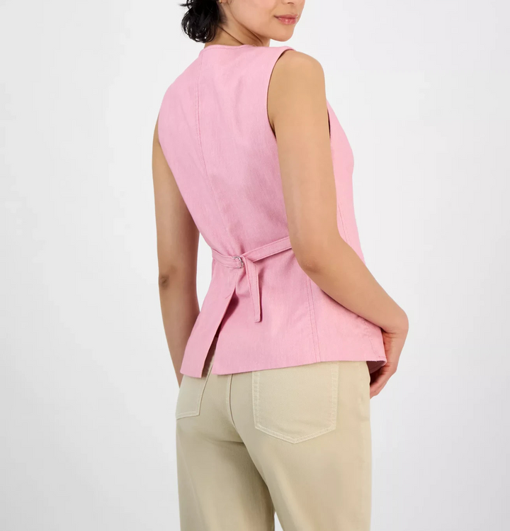 BOSS Orange Women's V-Neck Sleeveless Button-Front Vest MSRP $298