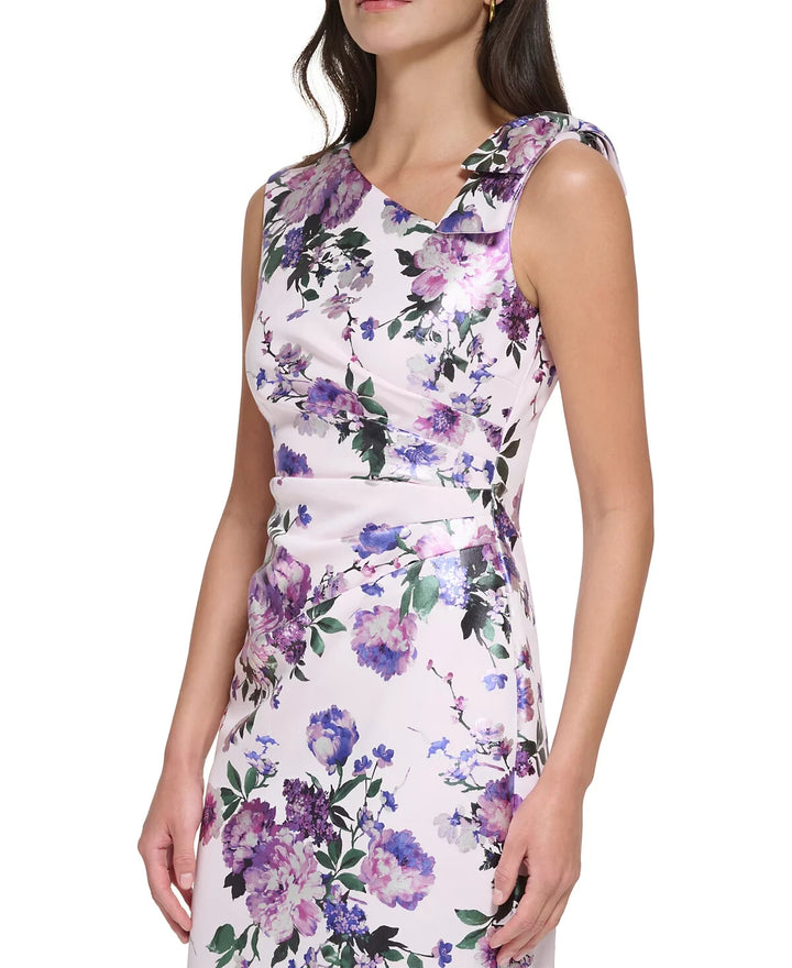 Jessica Howard Floral Print Asymmetric Sleeveless Sheath Dress MSRP $119
