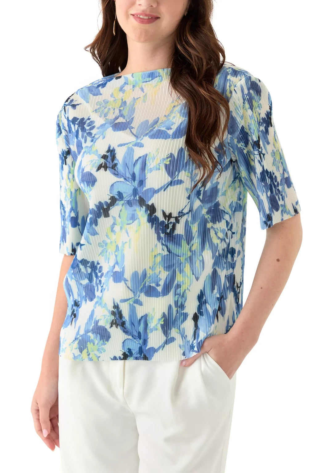 Calvin Klein Women's Printed Mesh Top MSRP $79