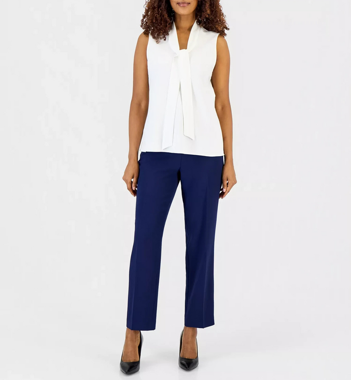 Kasper Women's Sleeveless Tie-Neck Top MSRP $49