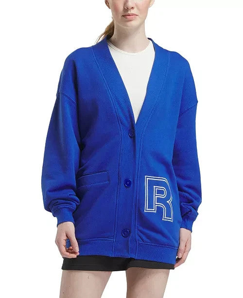 Reebok Team Cotton Appliquéd Initial Cardigan MSRP $65