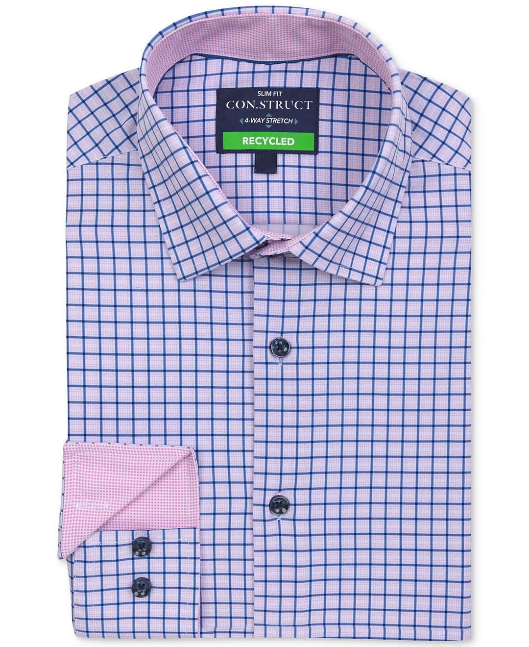 ConStruct Slim Fit Check Performance Stretch Cooling Comfort Dress Shirt $69