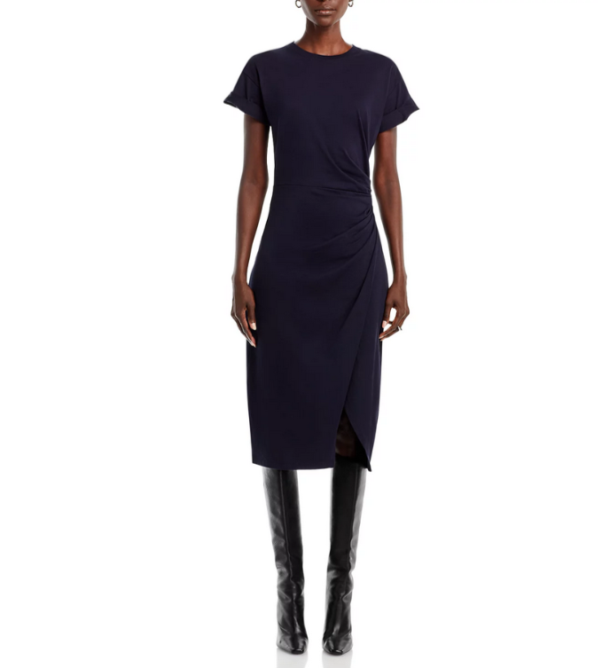 FRAME Faux Wrap Midi Dress MSRP $348