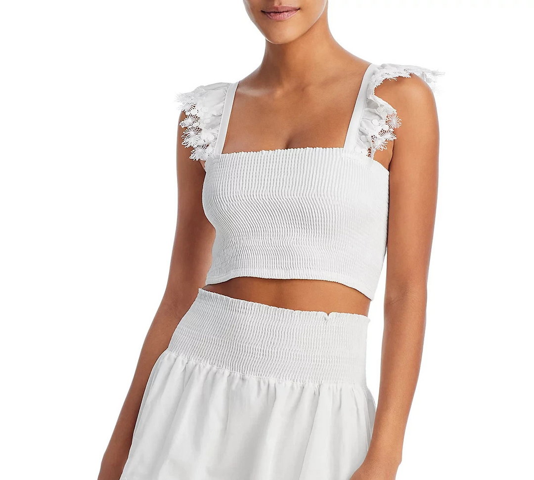 Peixoto Mariel Smocked Top Swim Cover-Up MSRP $88
