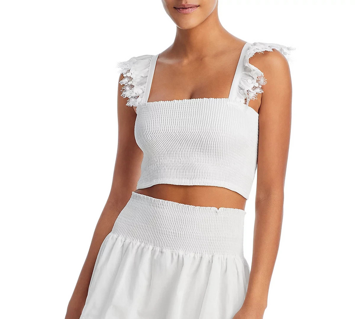 Peixoto Mariel Smocked Top Swim Cover-Up MSRP $88