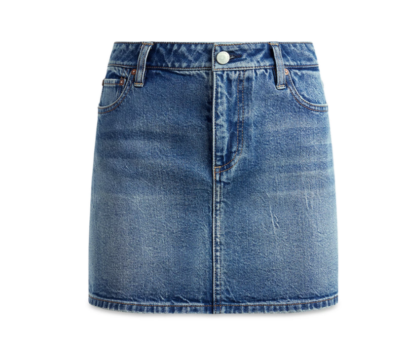 Alice and Olivia Joss High Rise Buckle Back Mini Skirt MSRP $250