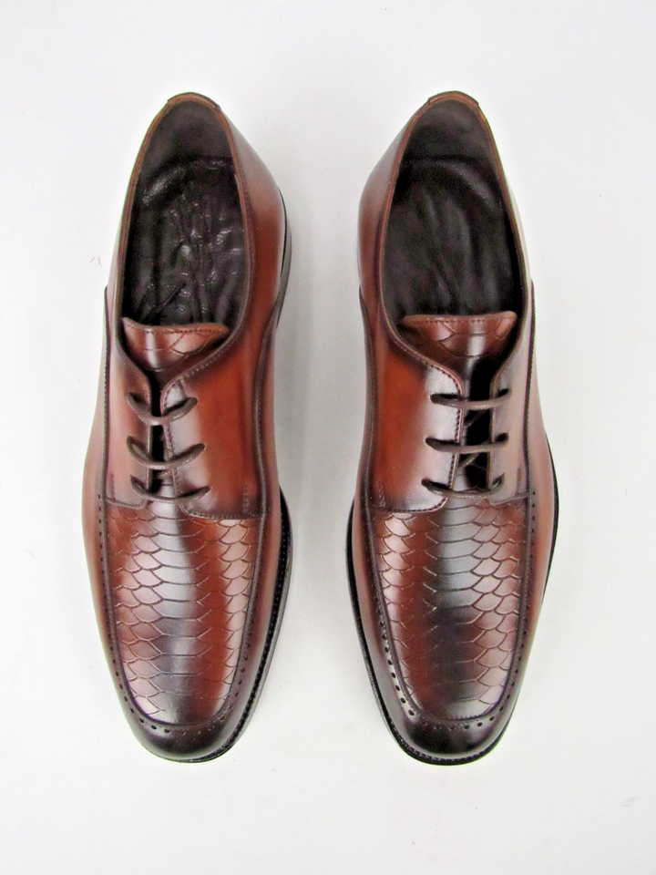 Men’s Premium Textured Calf Leather Derby Shoes – Handcrafted Size EU 41