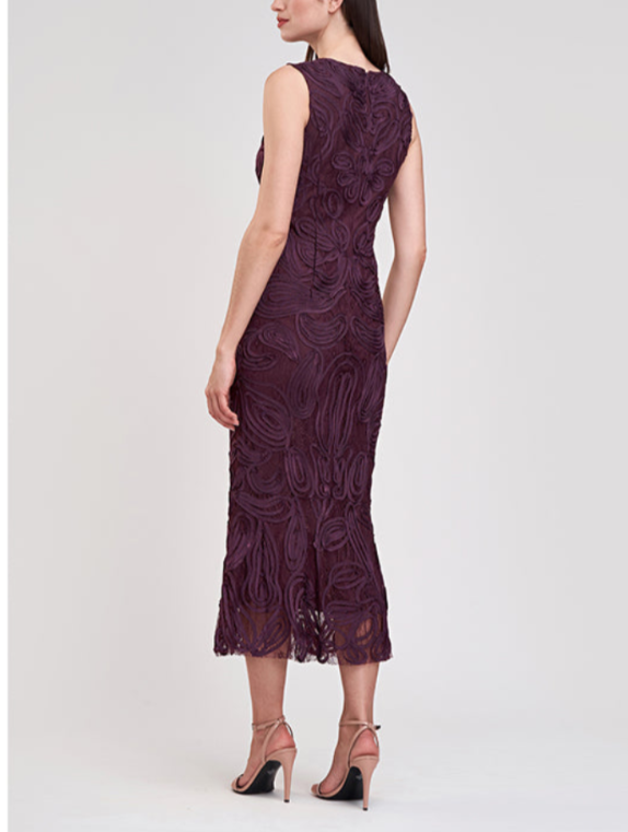 JS COLLECTIONS Meli Soutache Tea Length Dress MSRP $328