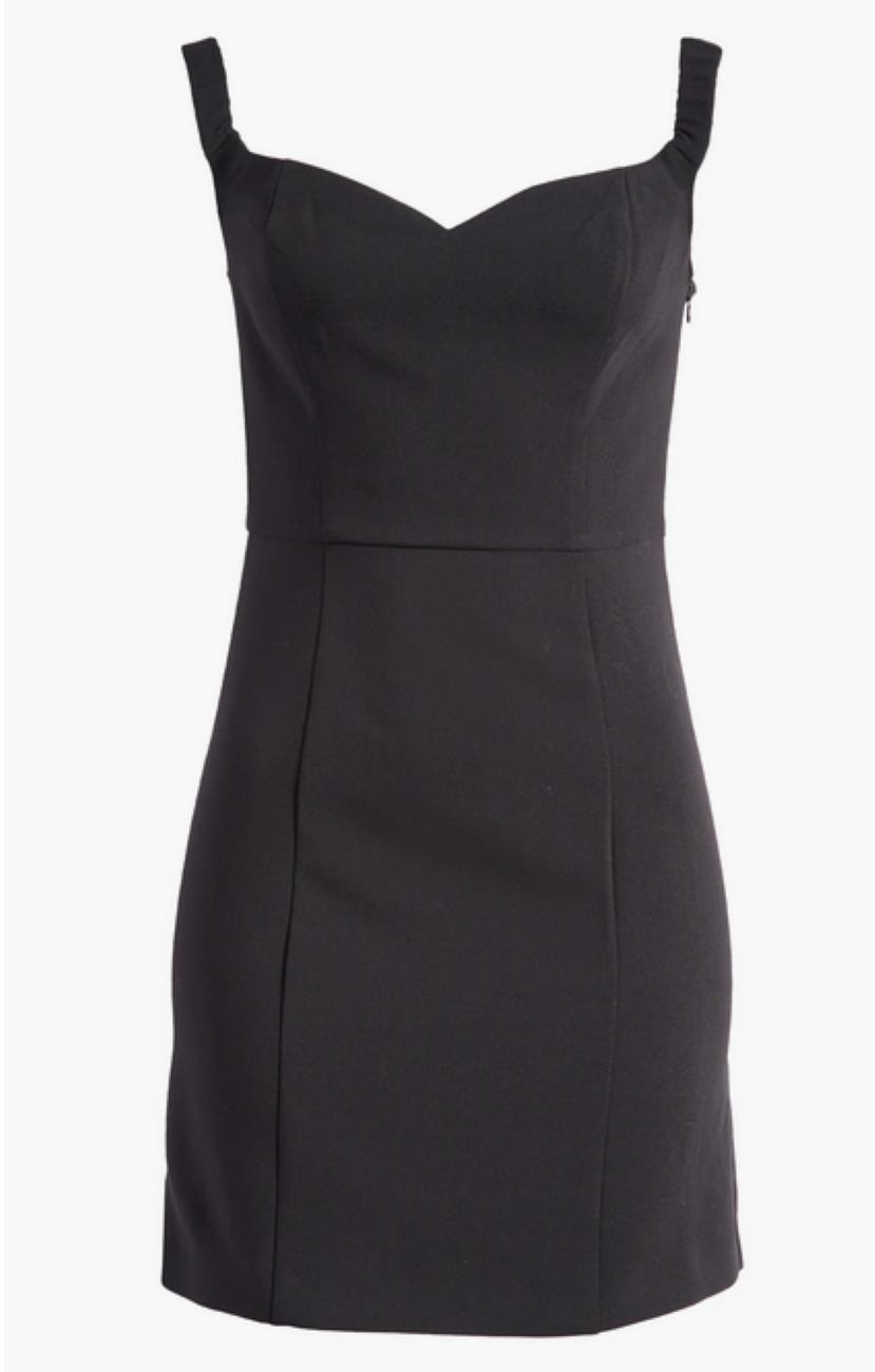 FRENCH CONNECTION Azra Twill Sweetheart Neck Mini Dress MSRP $148