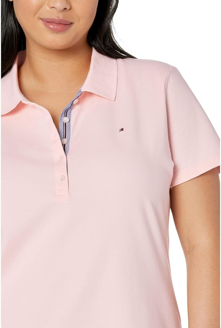 Tommy Hilfiger Women's Solid Short-Sleeve Polo Top MSRP $45