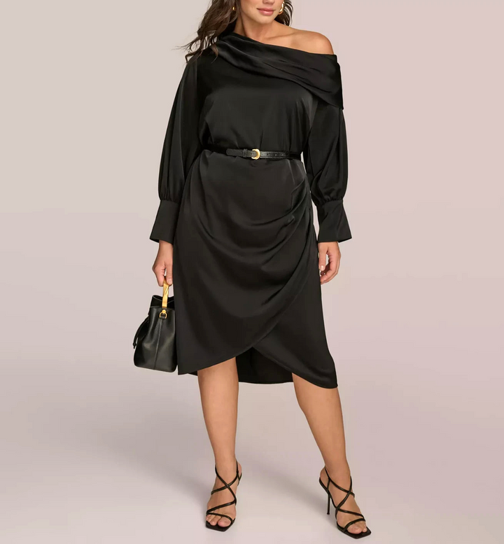 Donna Karan New York Plus Size One-Shoulder Sheath Dress MSRP $179