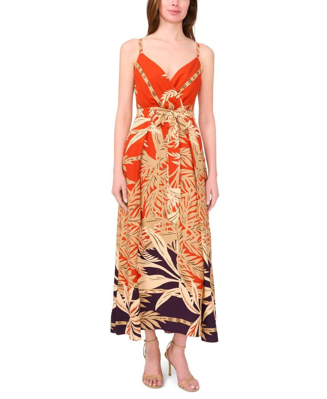 MSK Women's Challis Printed Sleeveless Maxi Dress MSRP $69