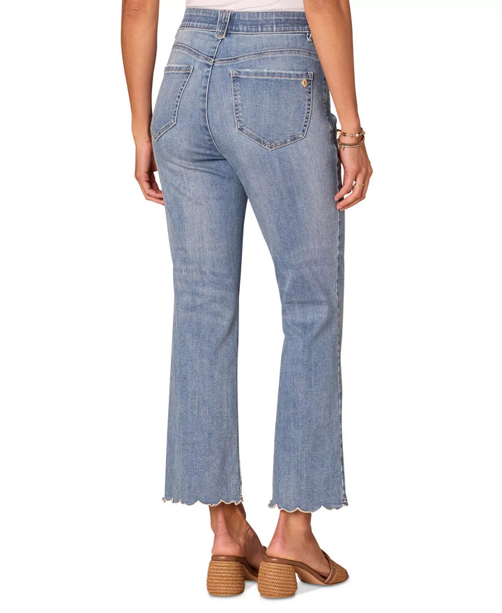 Democracy Petite High-Rise Embroidered Flare Jeans MSRP $88