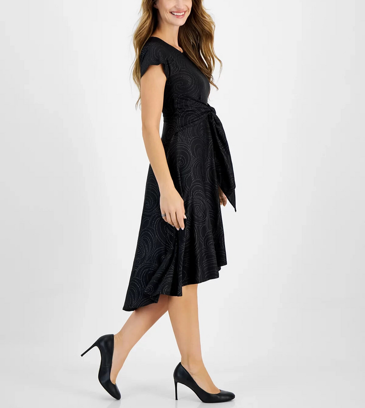 Robbie Bee Tie-Front High-Low A-Line Dress MSRP $79