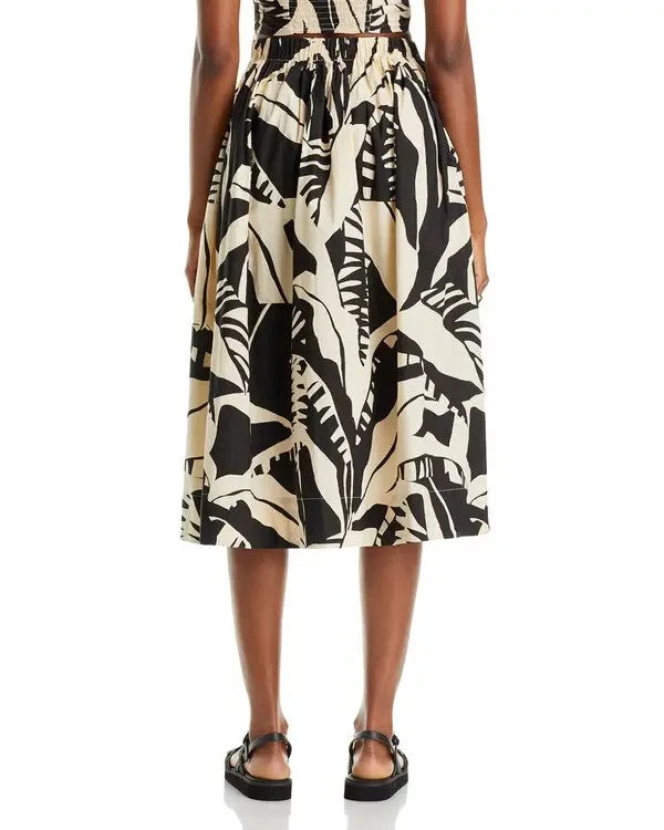 Lucy Paris Amari Floral Print Poplin Skirt MSRP $78