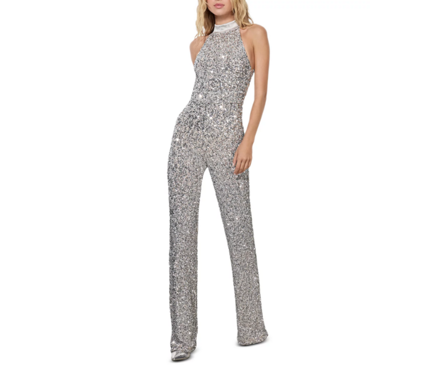 Alice and Olivia Cataline Sequin Jumpsuit MSRP $695