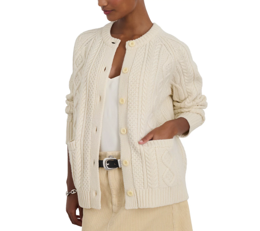 Alex Mill Agnes Cable Knit Cardigan MSRP $235