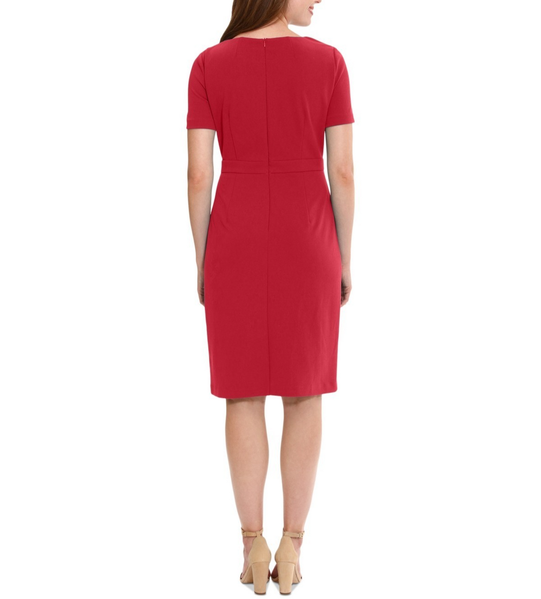 London Times Women's Side Tie-Neck Sheath Dress MSRP $99