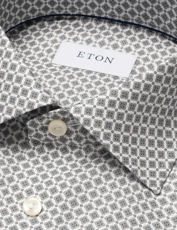 Eton Men's Slim-Fit Medallion Button-up Shirt MSRP $295