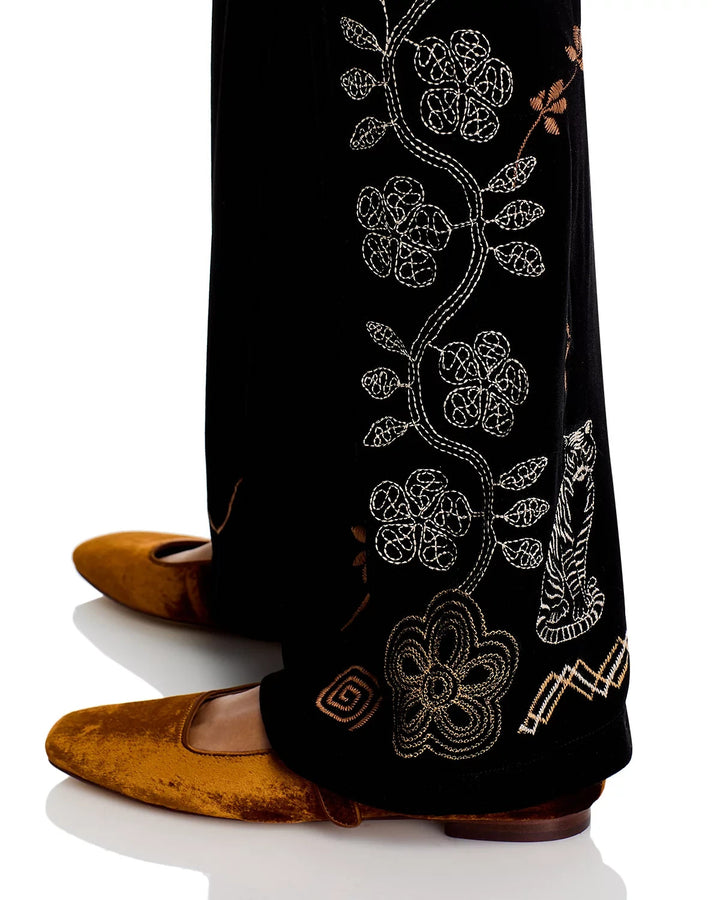 Johnny Was Stretch Velvet Slim Bootcut Pants MSRP $150