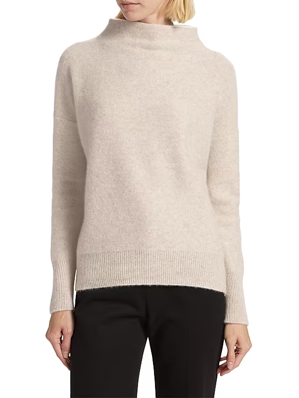Vince Boiled Cashmere Funnel Neck Sweater MSRP $448