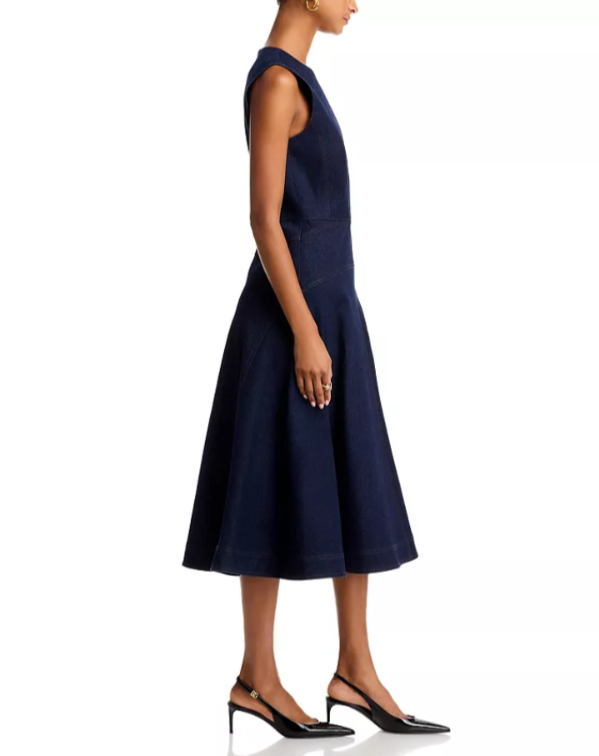 Veronica Beard Karrigan Denim Midi Dress MSRP $548