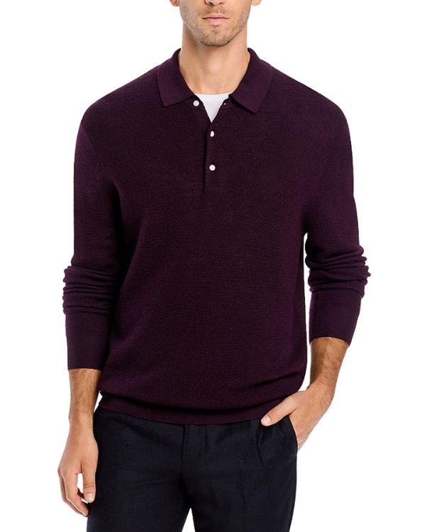 The Men Store Merino Wool Textured Piqué Polo Sweater MSRP $228