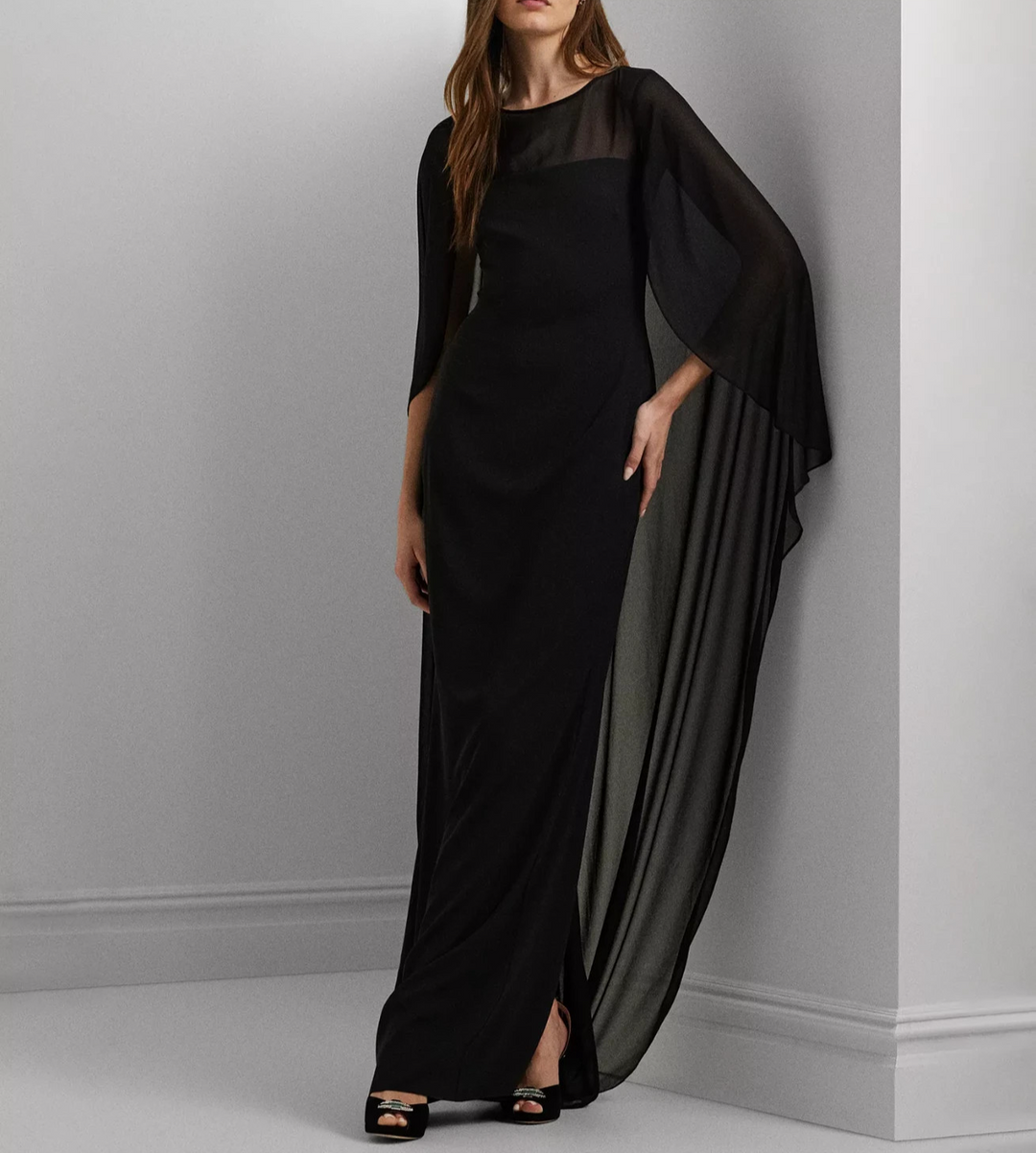 Lauren Ralph Lauren Cape Georgette Gown MSRP $265