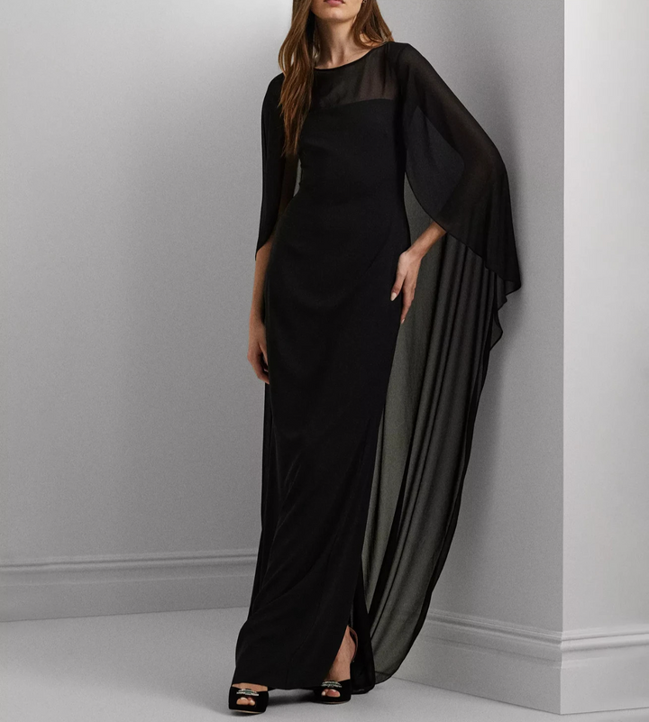 Lauren Ralph Lauren Cape Georgette Gown MSRP $265