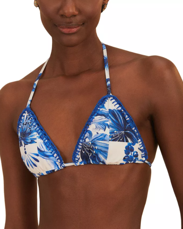 FARM Rio Garden Tiles Printed Bikini Top MSRP $120