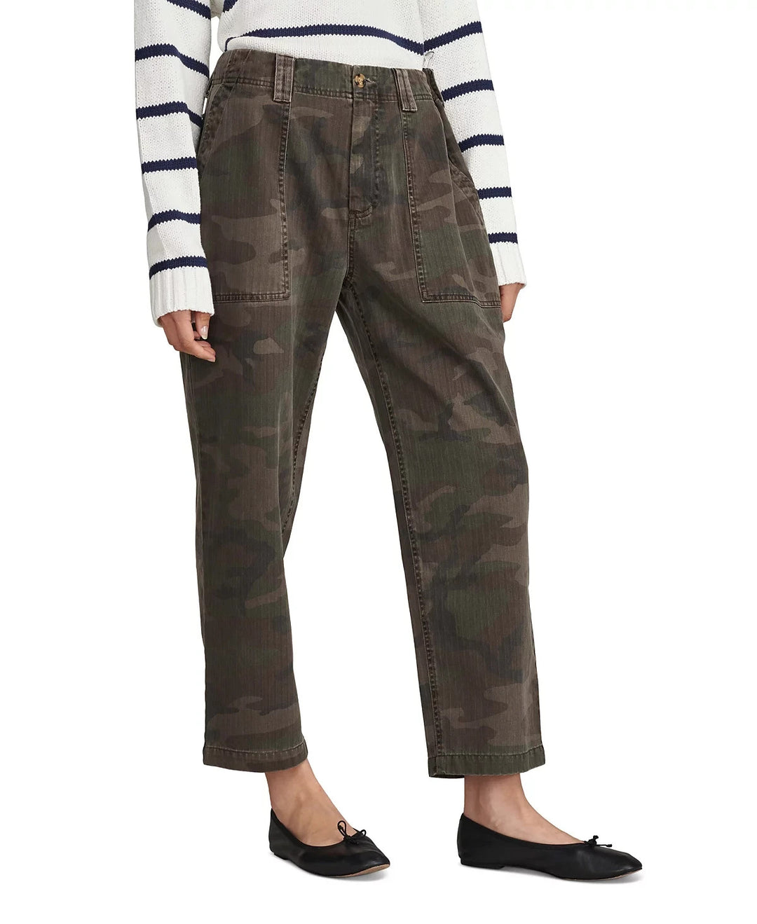 Lucky Brand Camo-Print Mid-Rise Utility Pants MSRP $99