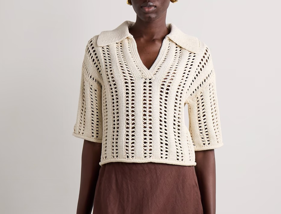 A.L.C. Emil Cotton Open Knit Top MSRP $395