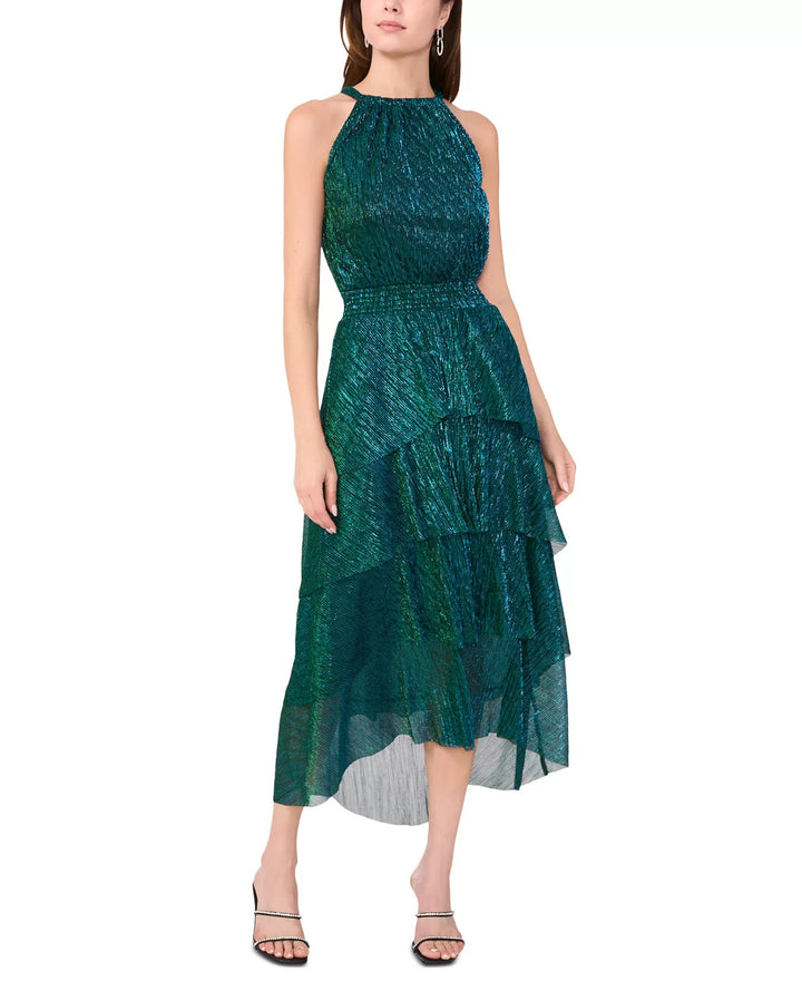 1.STATE Crinkle Metallic Layered Maxi Dress MSRP $119