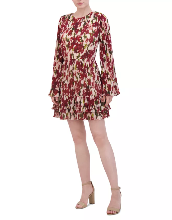 BCBGMAXAZRIA Long Sleeve Mini Dress MSRP $298