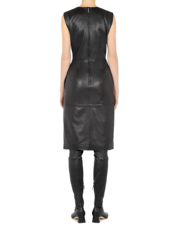 Alberta Ferretti Leather Sheath Dress MSRP $2040 Size 40/US6 # 1B 2272 New
