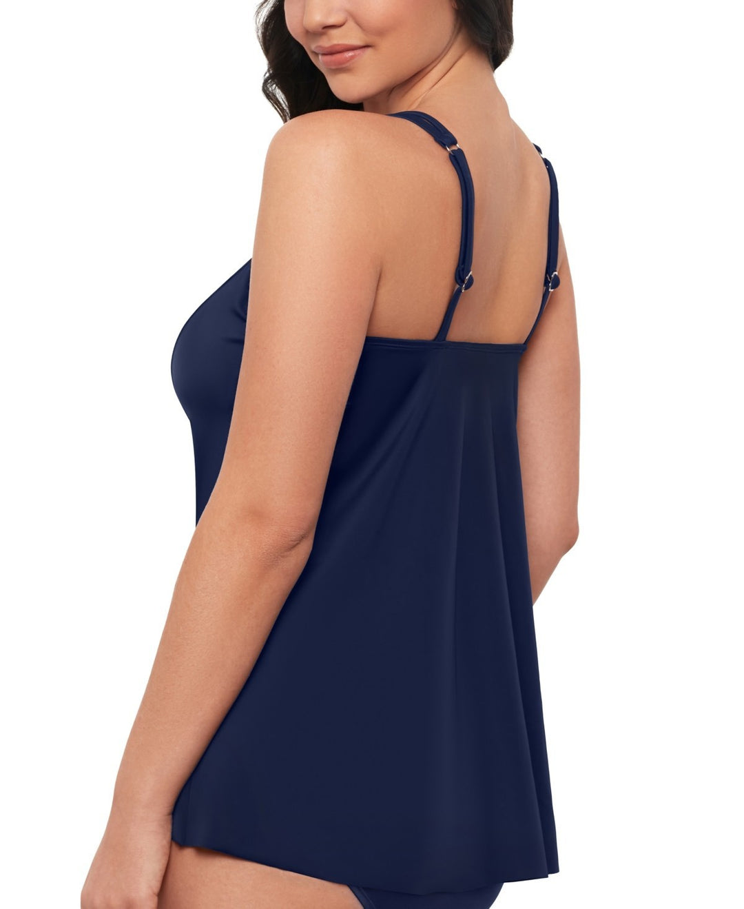 Swim Solutions Midnight Princess High-Low Tankini Top MSRP $78