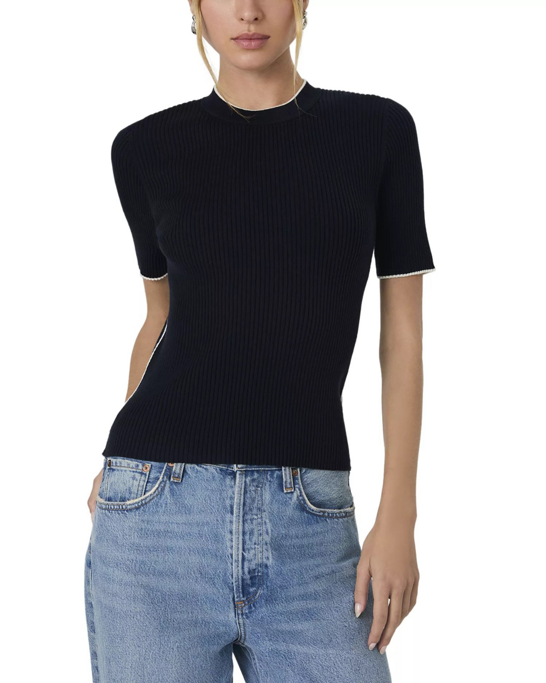 FRENCH CONNECTION Mozza Short Sleeve Sweater MSRP $98