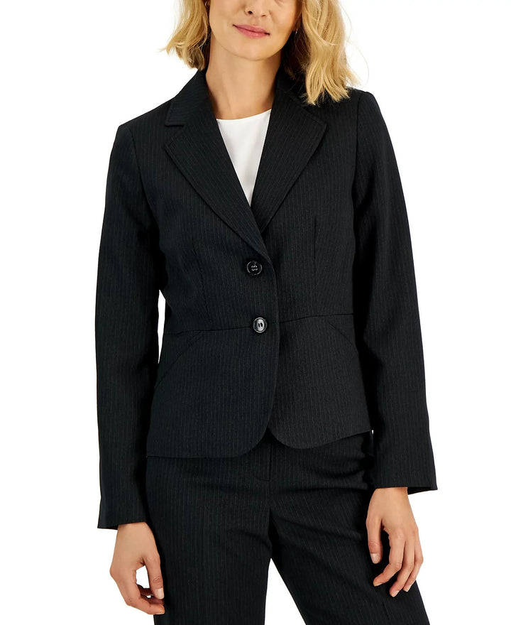 Le Suit Two-Button Pinstriped Pantsuit MSRP $225