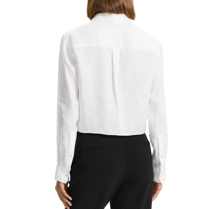 Theory Linen Cropped Shirt MSRP $195